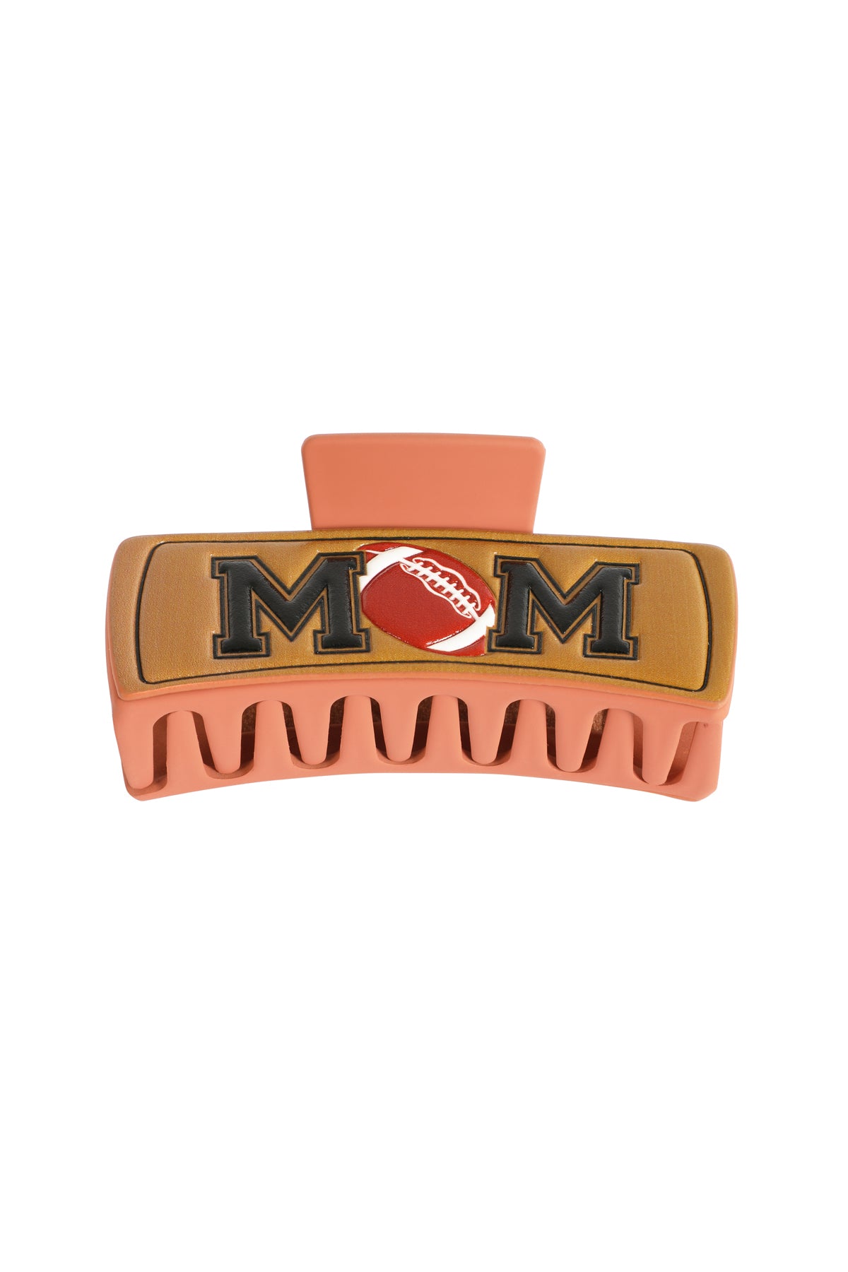 FOOTBALL "MOM" FAUX LEATHER HAIR CLAW