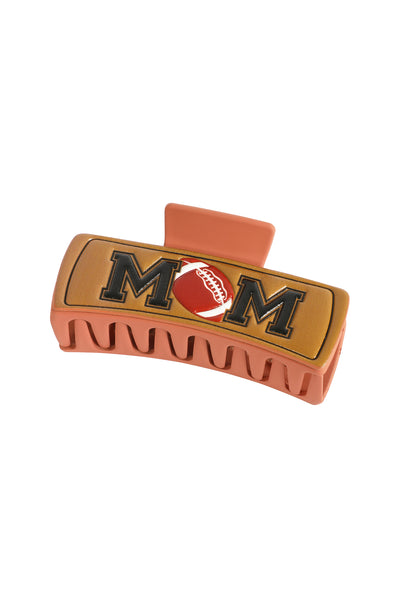 FOOTBALL "MOM" FAUX LEATHER HAIR CLAW