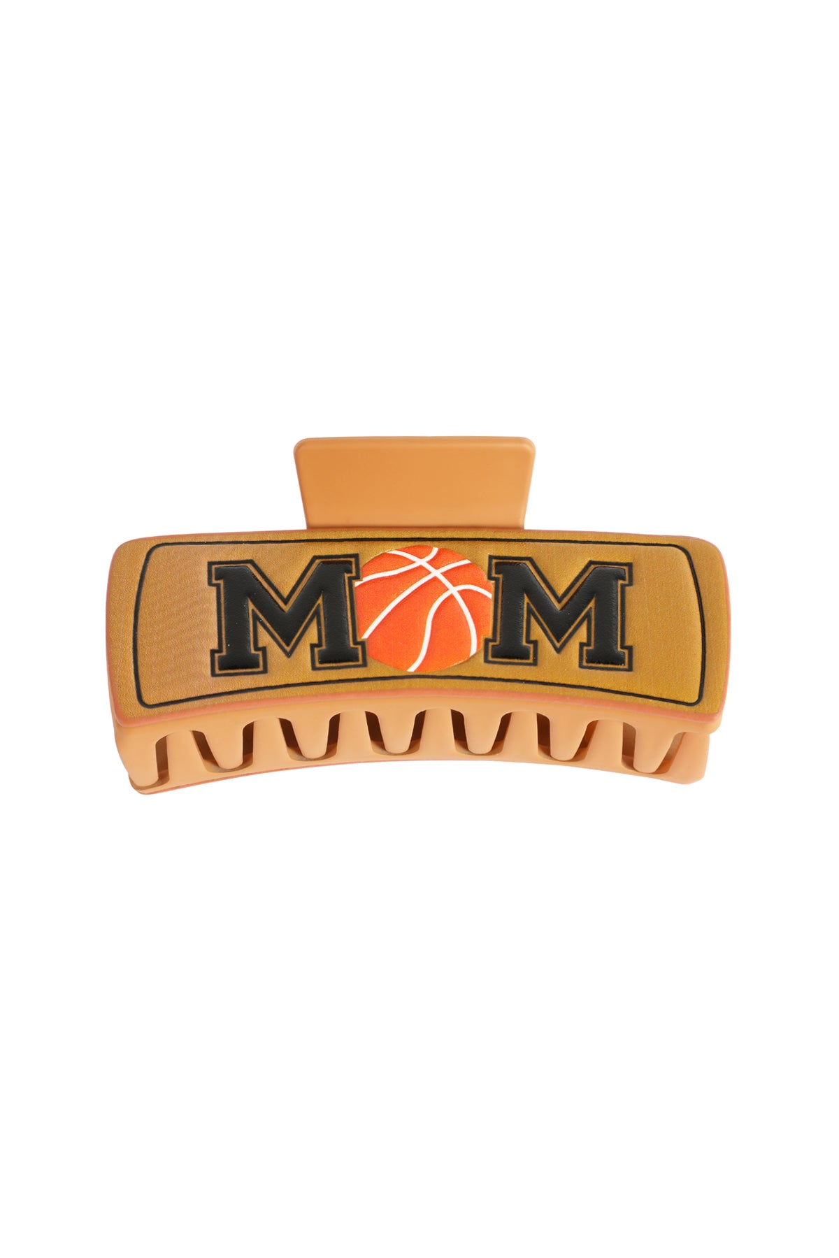 BASKETBALL "MOM" FAUX LEATHER HAIR CLAW