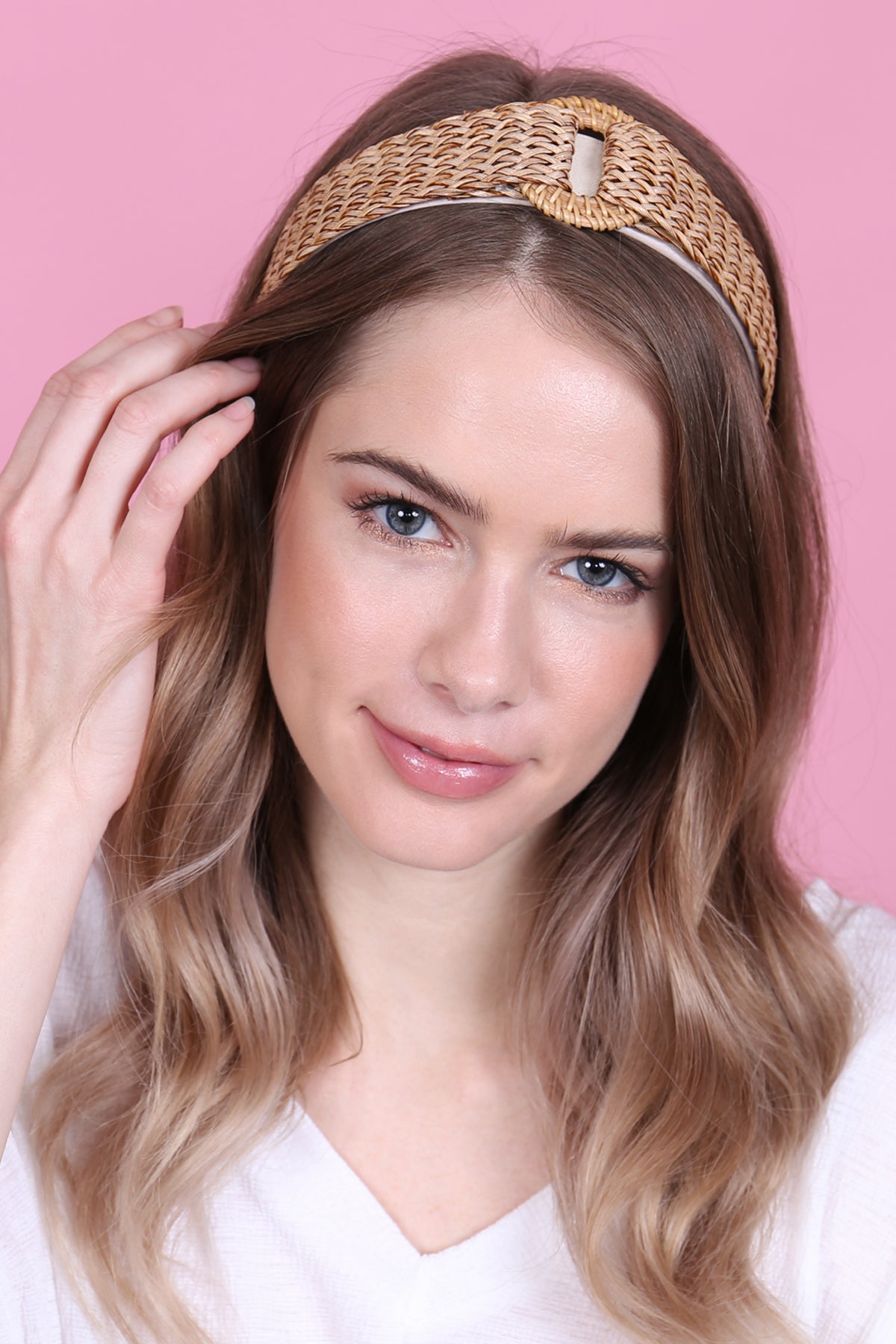 WEAVED FIBER WITH DISC WEAVED RAFFIA HEADBAND/6PCS (NOW $2.50 ONLY!)