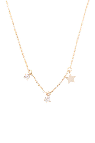 CHARM STAR RHINESTONE CHAIN NECKLACE