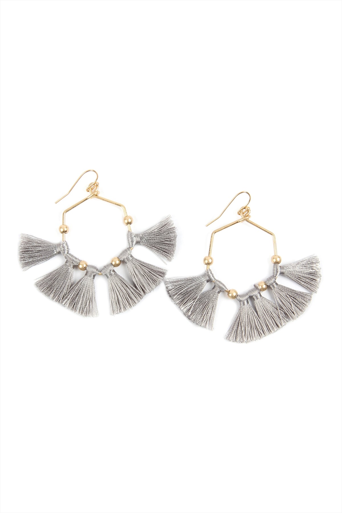 TASSEL HEXAGON DROP EARRINGS