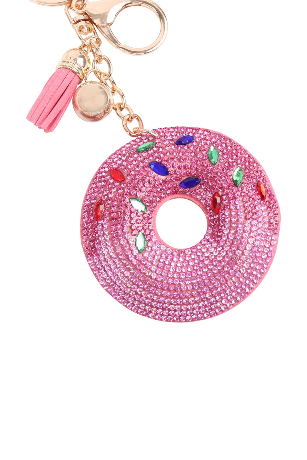 PINK DOUGHNUT TASSEL KEYCHAIN