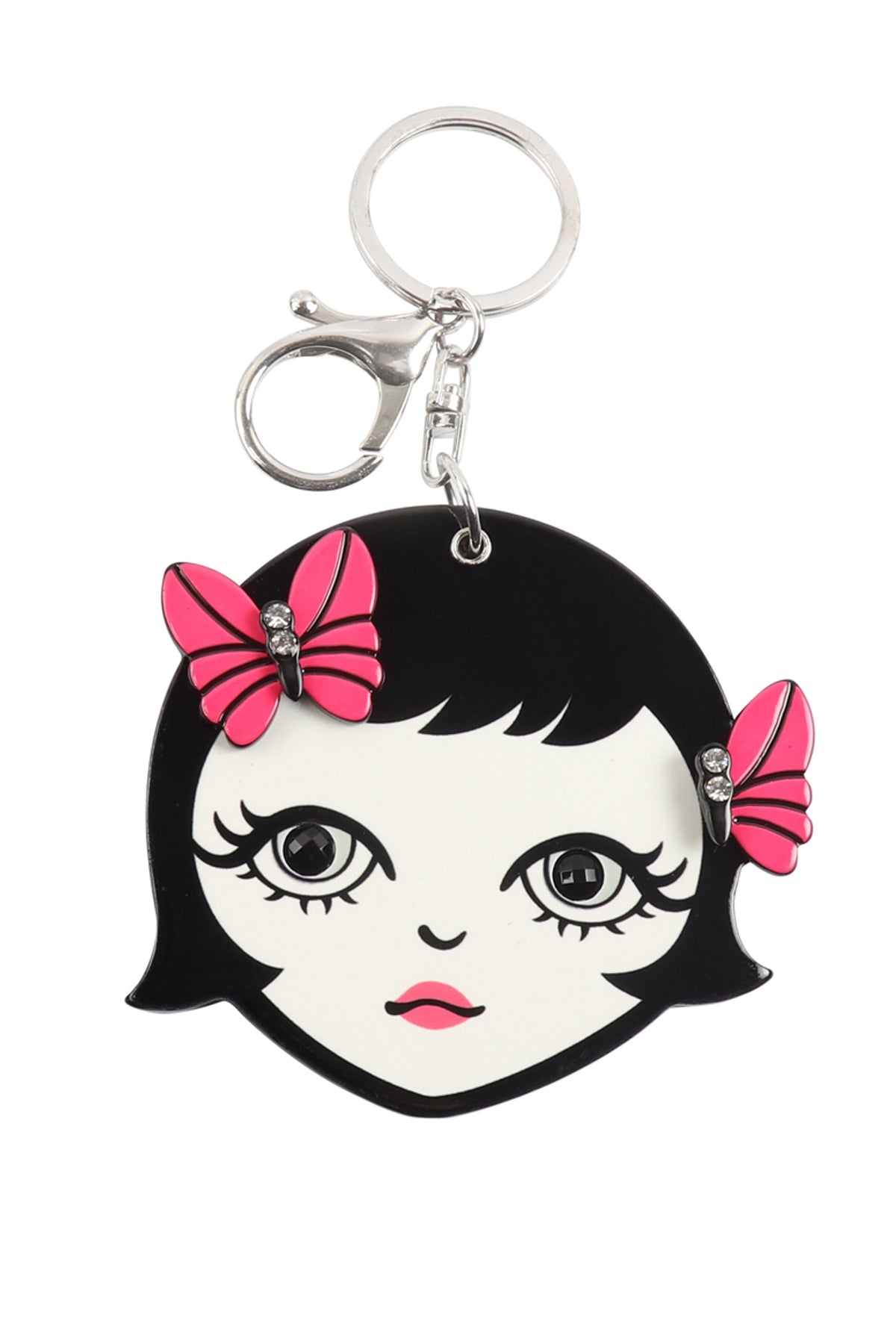 PINK LIP GIRL W/ MIRROR KEYCHAIN