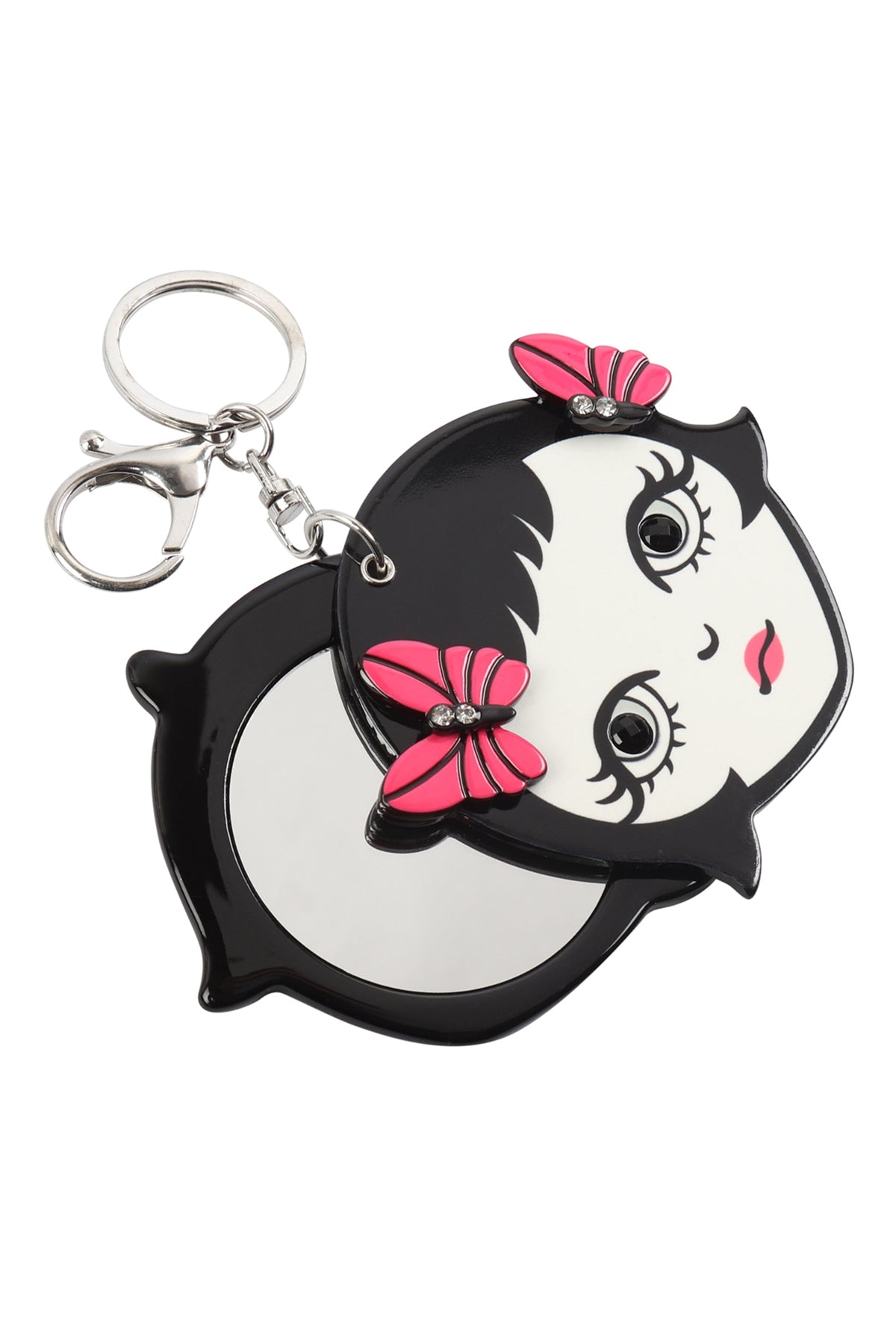 PINK LIP GIRL W/ MIRROR KEYCHAIN