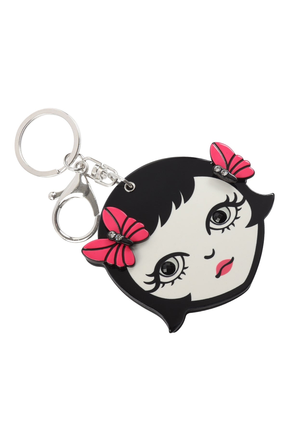 PINK LIP GIRL W/ MIRROR KEYCHAIN