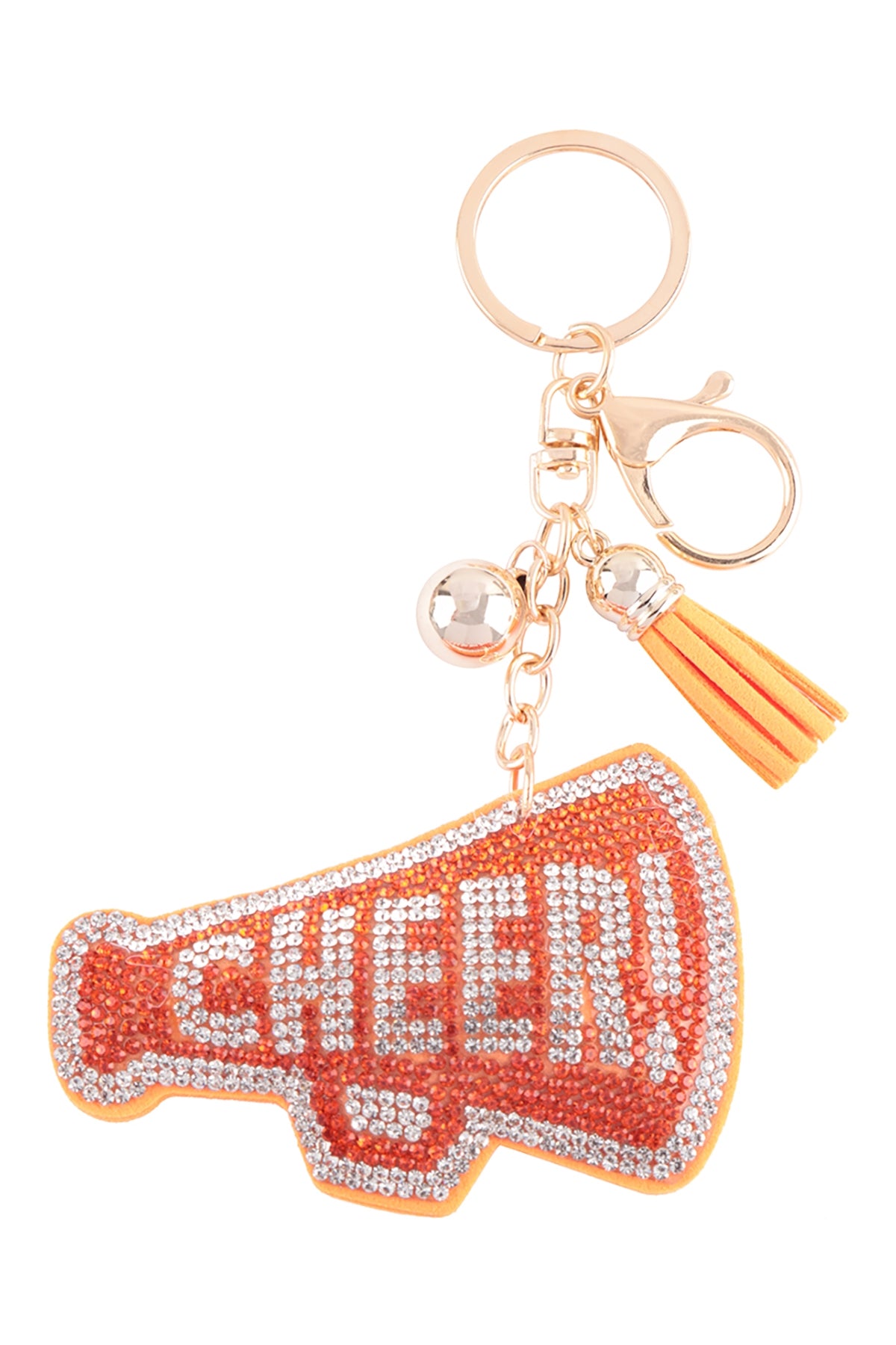 CHEER RHINESTONE TASSEL KEYCHAIN