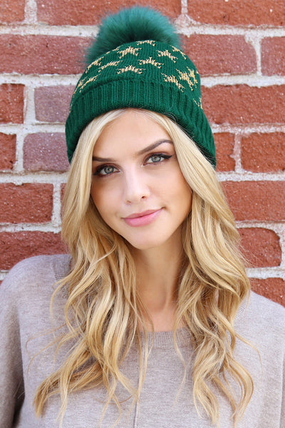BEANIE WITH EMBROIDERED STARS (NOW $1.50 ONLY!)