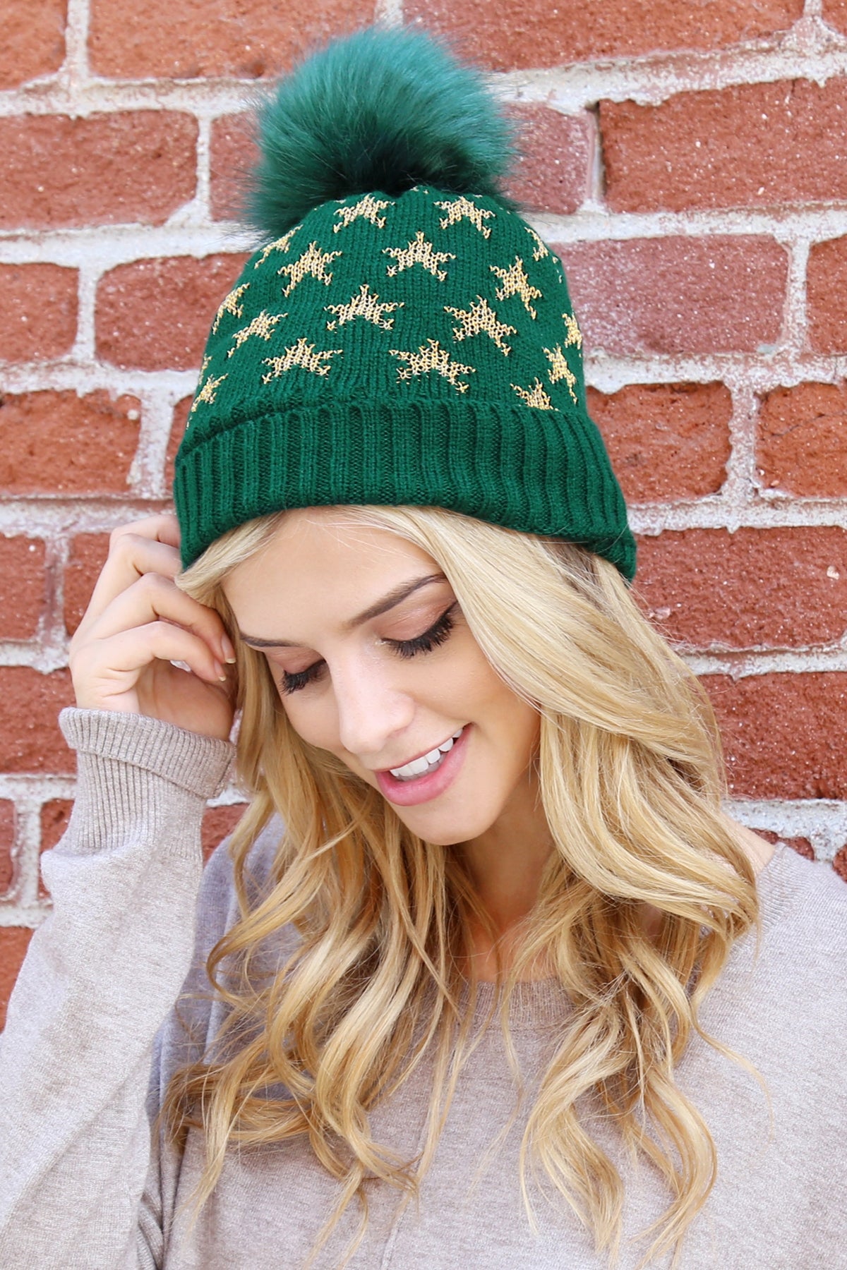 BEANIE WITH EMBROIDERED STARS (NOW $1.50 ONLY!)