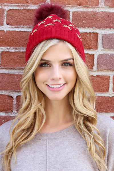 BEANIE WITH EMBROIDERED STARS (NOW $1.50 ONLY!)