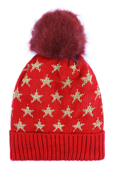 BEANIE WITH EMBROIDERED STARS (NOW $1.50 ONLY!)
