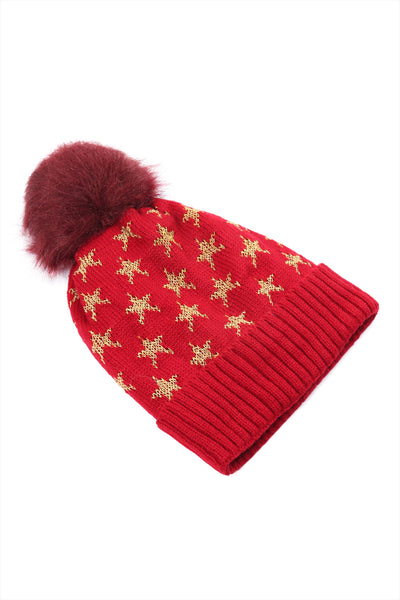 BEANIE WITH EMBROIDERED STARS (NOW $1.50 ONLY!)