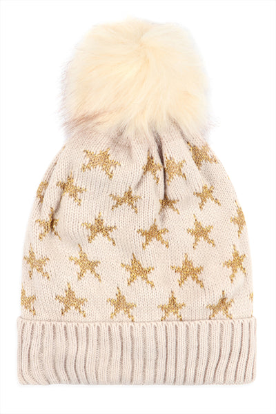 BEANIE WITH EMBROIDERED STARS (NOW $1.50 ONLY!)