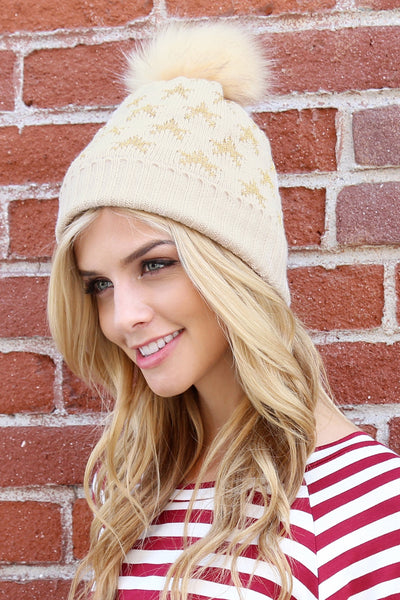 BEANIE WITH EMBROIDERED STARS (NOW $1.50 ONLY!)