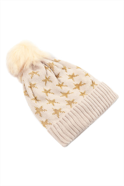 BEANIE WITH EMBROIDERED STARS (NOW $1.50 ONLY!)
