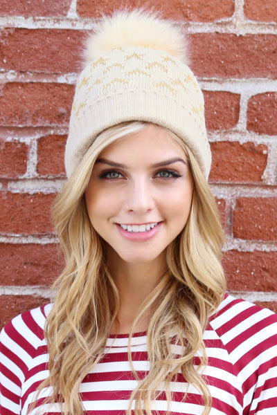 BEANIE WITH EMBROIDERED STARS (NOW $1.50 ONLY!)