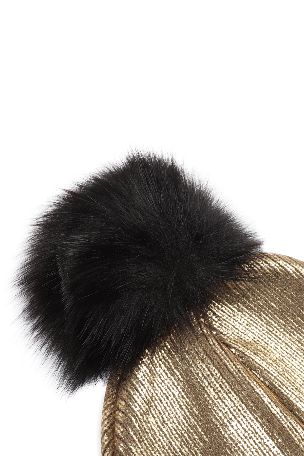 METALLIC LUREX POM BEANIE