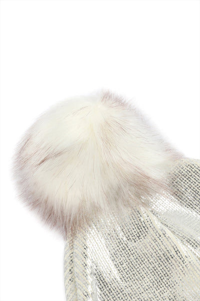 METALLIC LUREX POM BEANIE