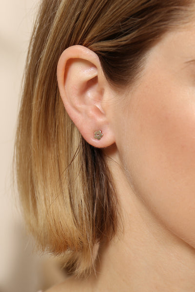 3 PAIR SET FLOWER STUD EARRINGS