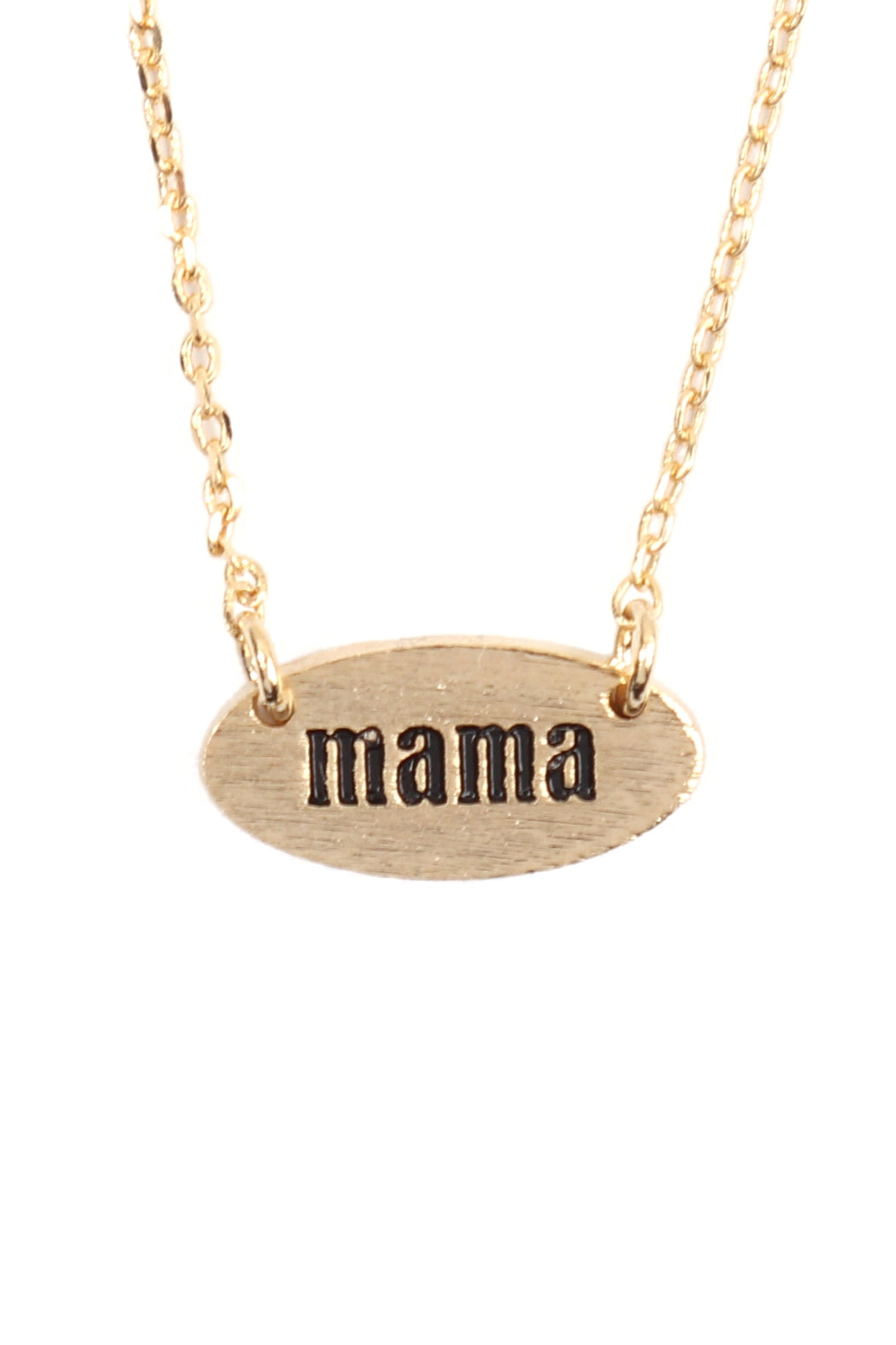 MAMA OVAL BRASS CHAIN NECKLACE