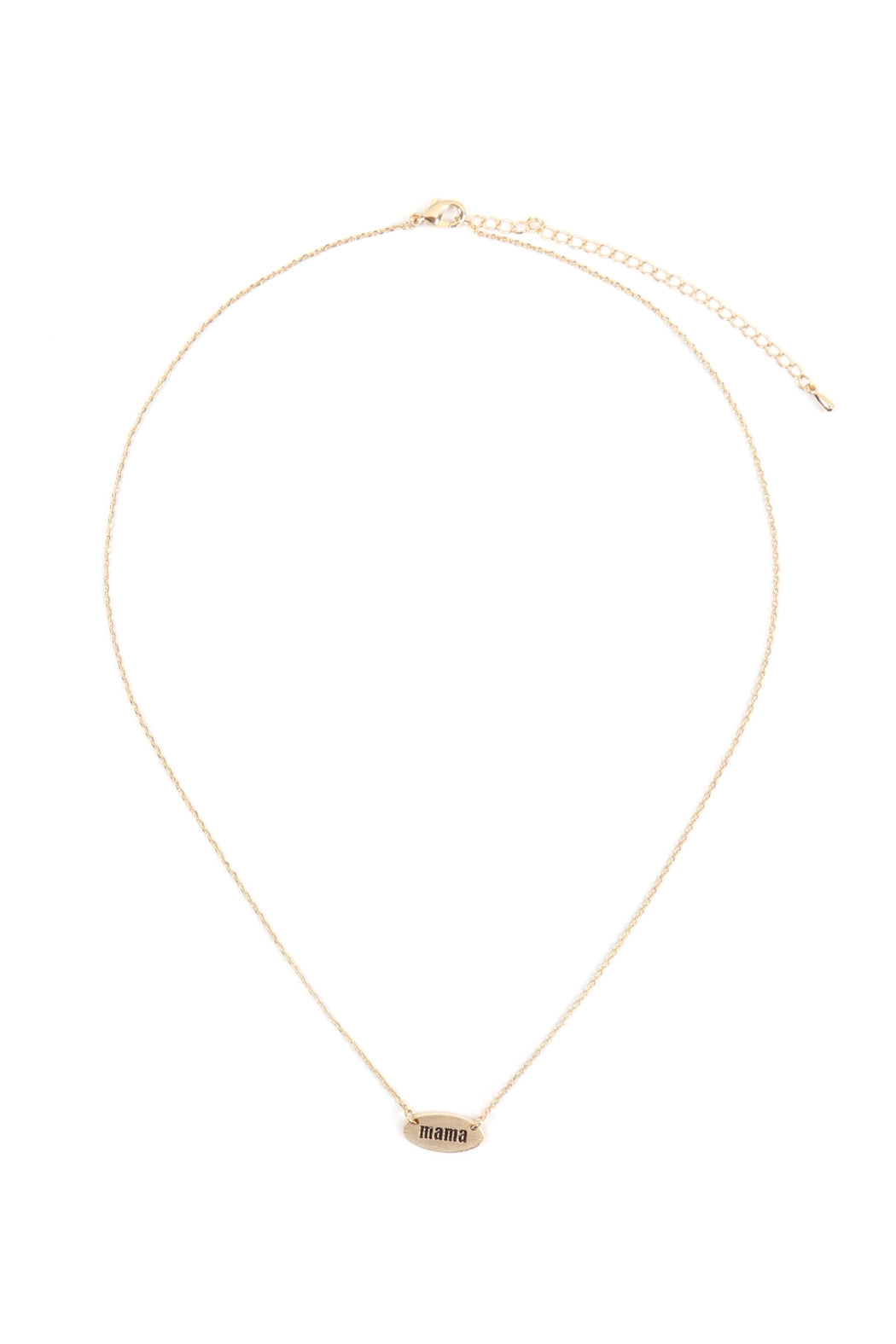 MAMA OVAL BRASS CHAIN NECKLACE