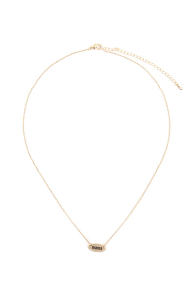 MAMA OVAL BRASS CHAIN NECKLACE