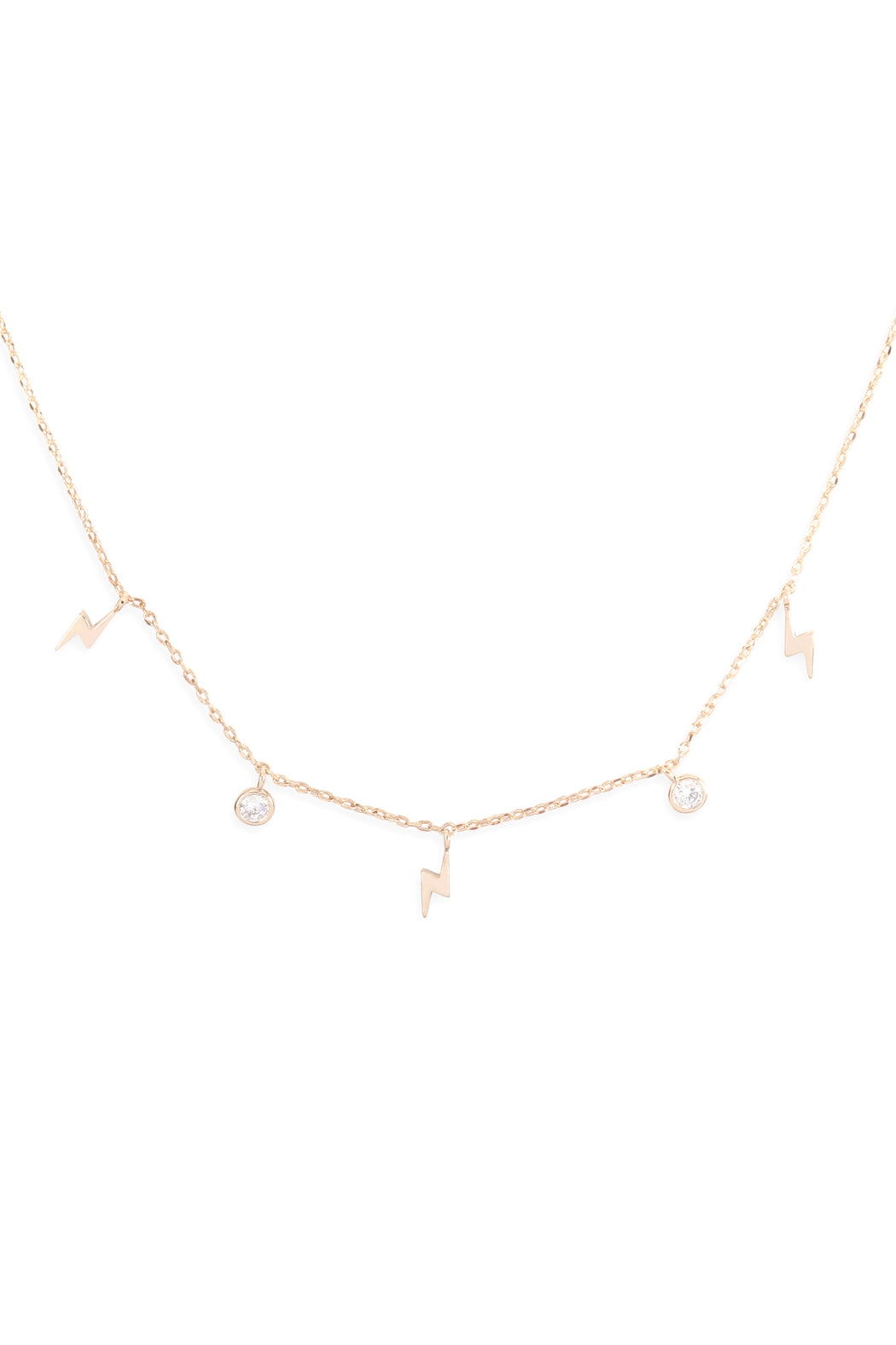 LIGHTNING ZIRCONIA DAINTY CHAIN NECKLACE