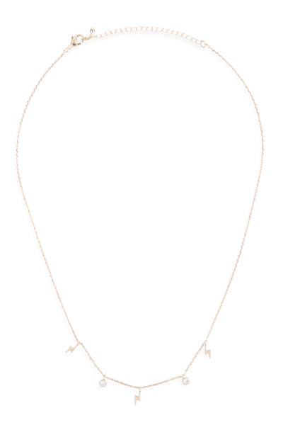 LIGHTNING ZIRCONIA DAINTY CHAIN NECKLACE