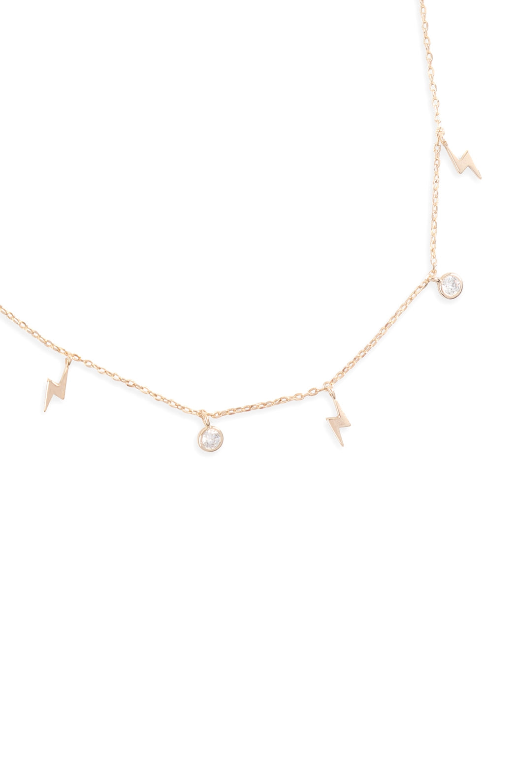 LIGHTNING ZIRCONIA DAINTY CHAIN NECKLACE