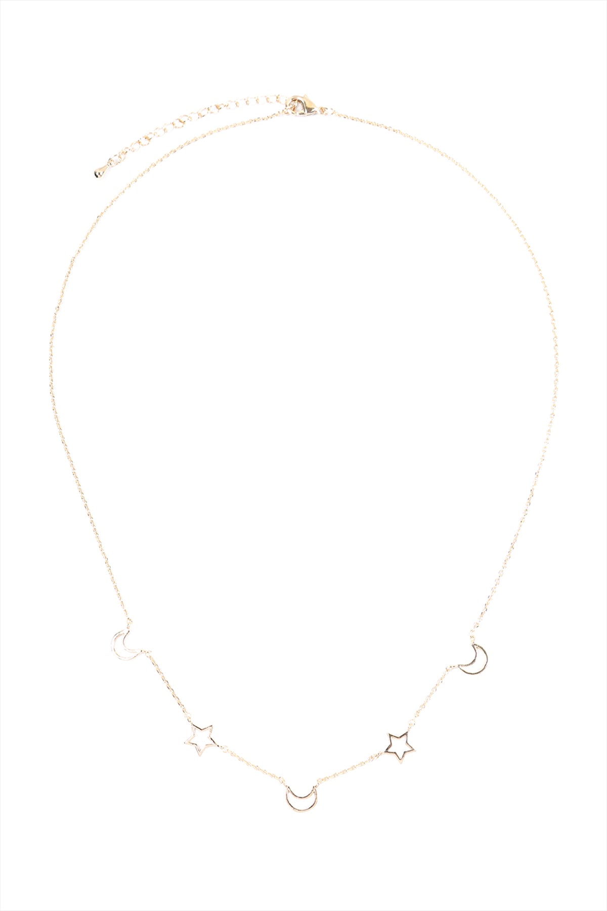 OPEN STAR & MOON DAINTY NECKLACE