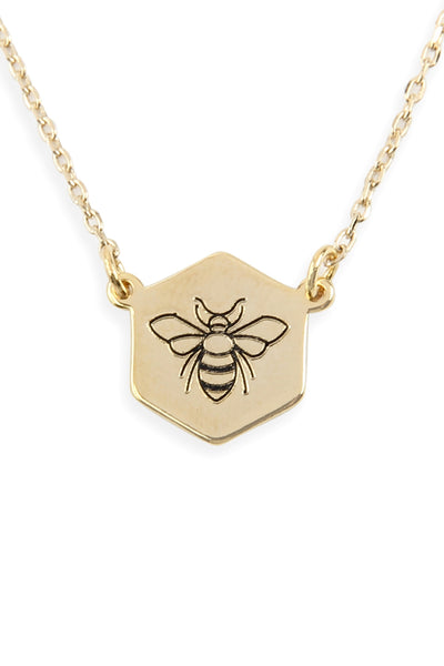 BEE STAMPING PENDANT NECKLACE
