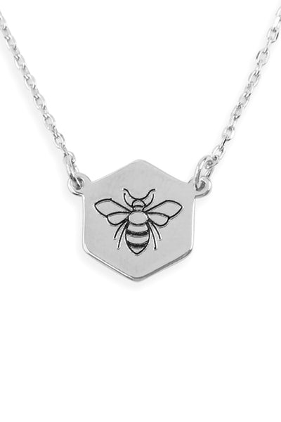 BEE STAMPING PENDANT NECKLACE