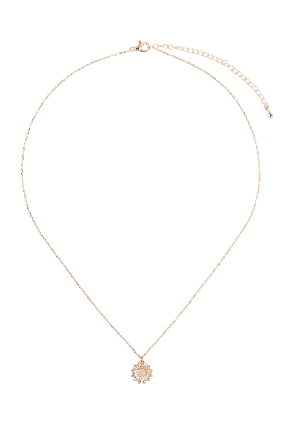 SUNFLOWER PENDANT BRASS NECKLACE
