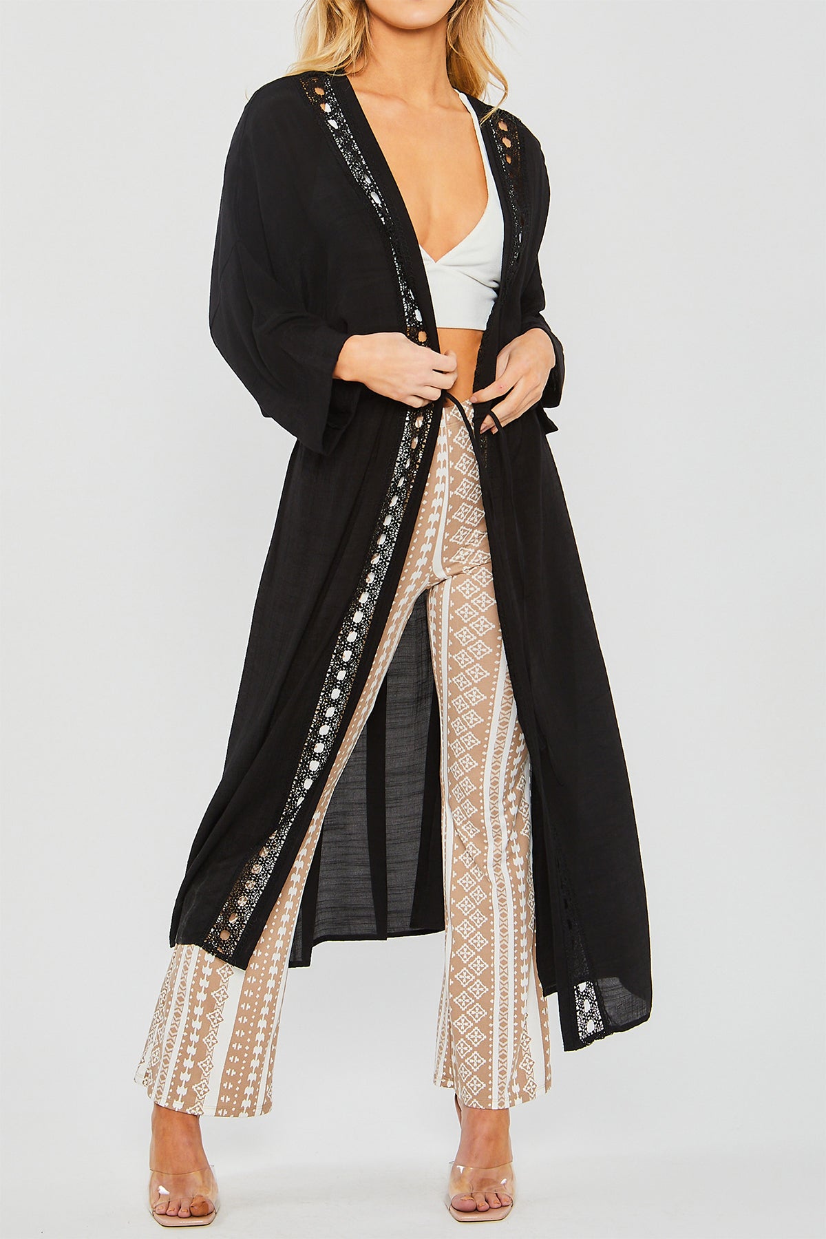 LT-2046TM - SLUB GAUZE MAXI KIMONO 2-2-2