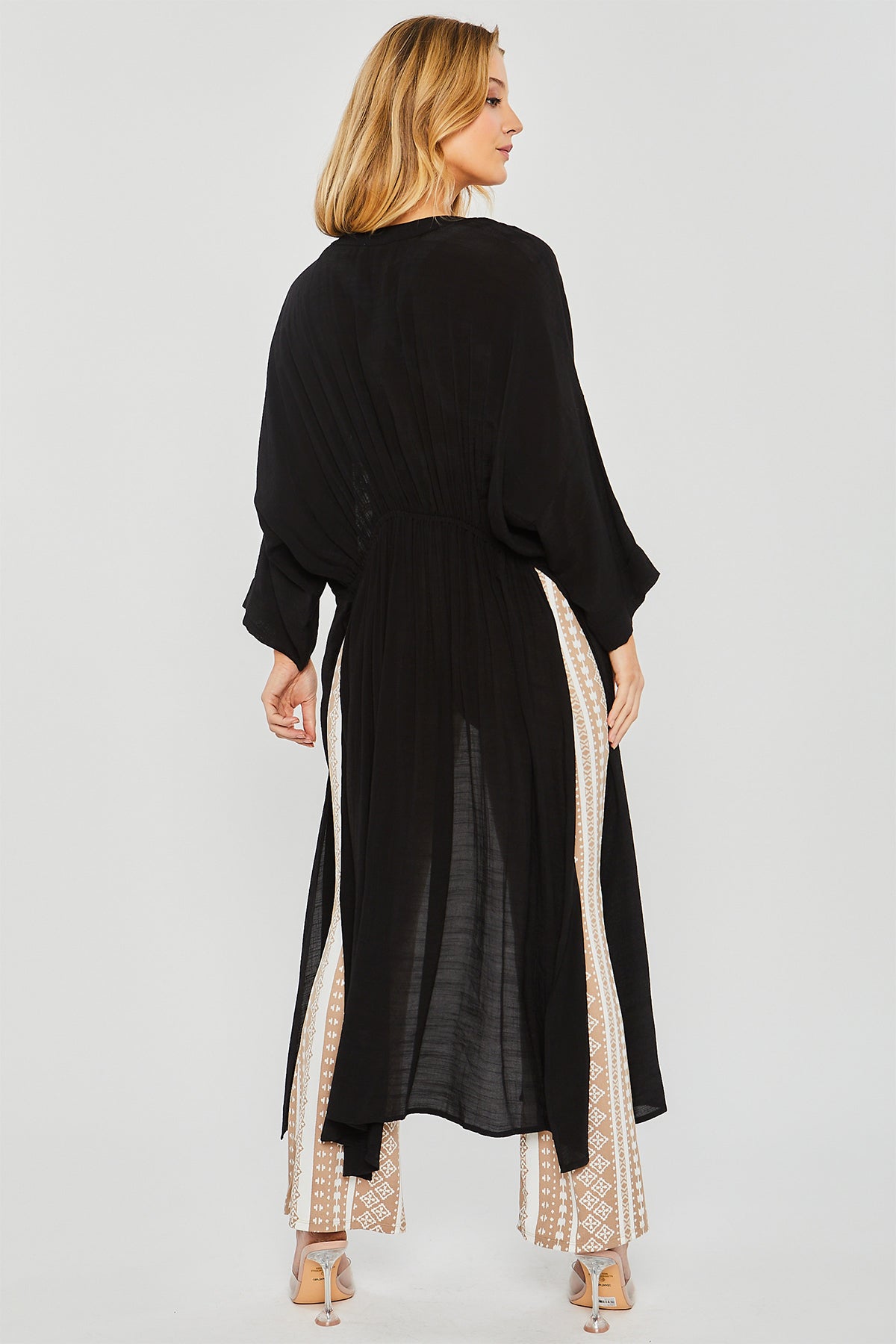 LT-2046TM - SLUB GAUZE MAXI KIMONO 2-2-2