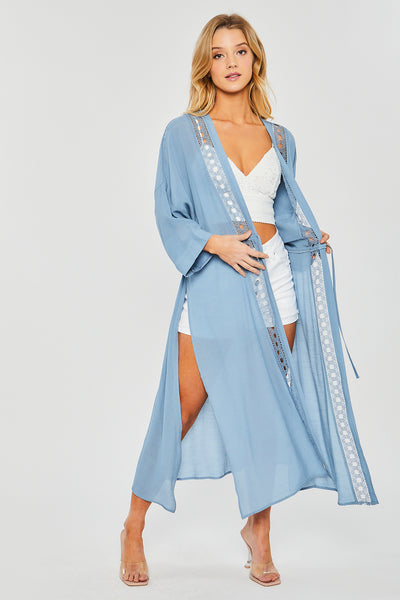 LT-2046TM - SLUB GAUZE MAXI KIMONO 2-2-2