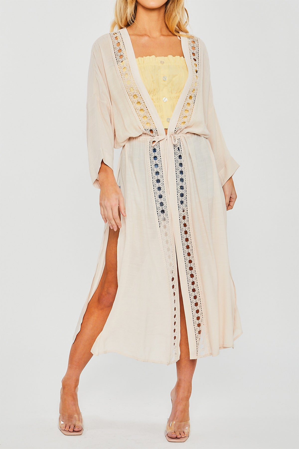 LT-2046TM - SLUB GAUZE MAXI KIMONO 2-2-2