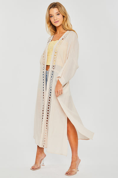 LT-2046TM - SLUB GAUZE MAXI KIMONO 2-2-2