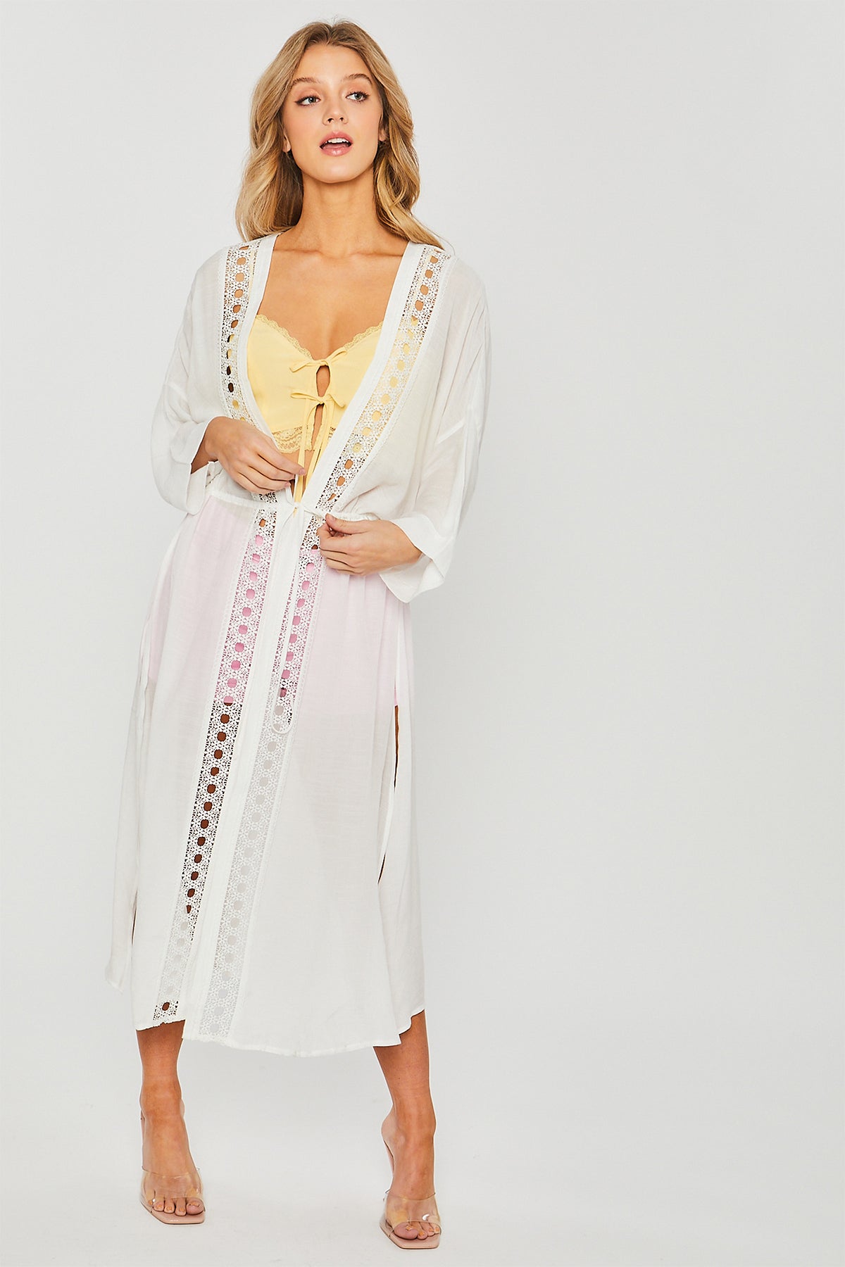 LT-2046TM - SLUB GAUZE MAXI KIMONO 2-2-2