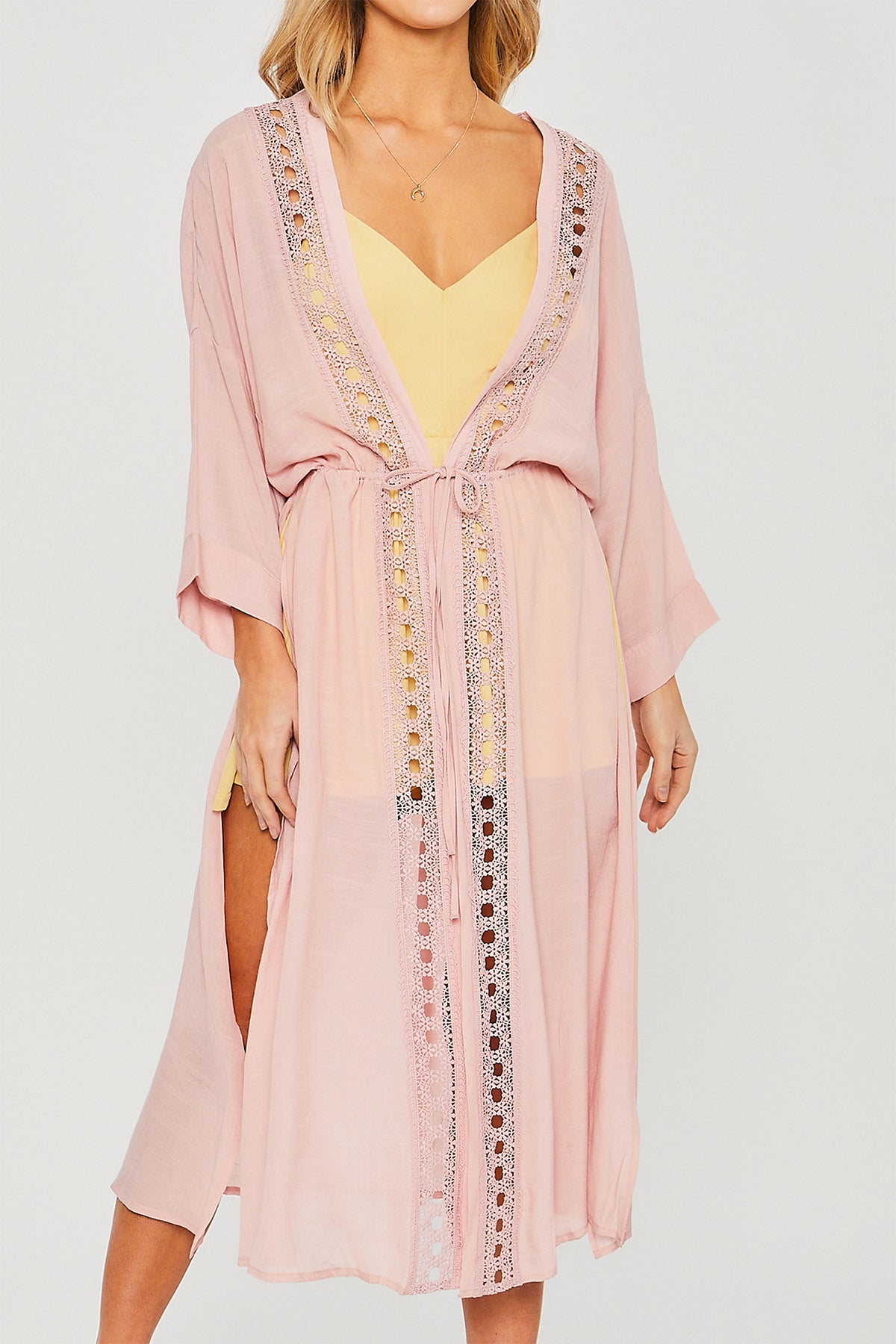 LT-2046TM - SLUB GAUZE MAXI KIMONO 2-2-2