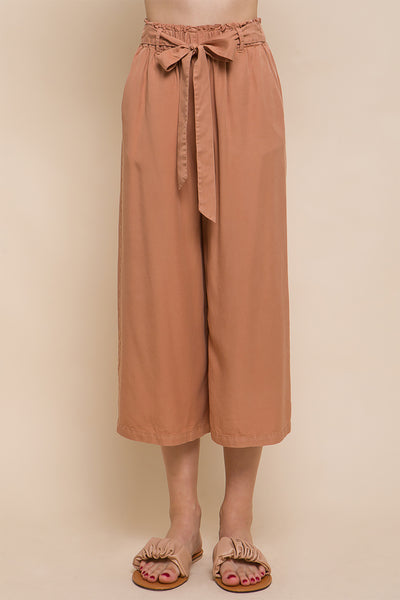 HIGH RISE TIE WAIST TENCEL PAPERBAG PANTS 2-2-2