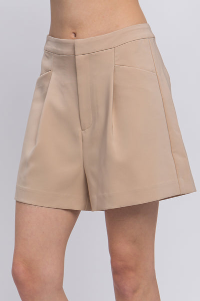 PLEATED WAIST WOVEN SHORTS 2-2-2