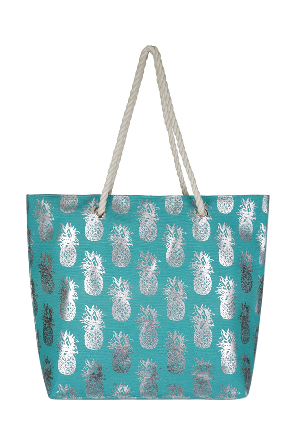 PINEAPPLE GLITTER BEACH BAG - TURQUOISE/1PC