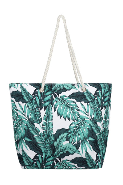 TROPICAL LEAVES BEACH BAG