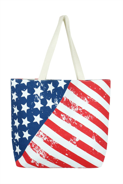 TROPICAL AMERICAN FLAG BEACH BAG