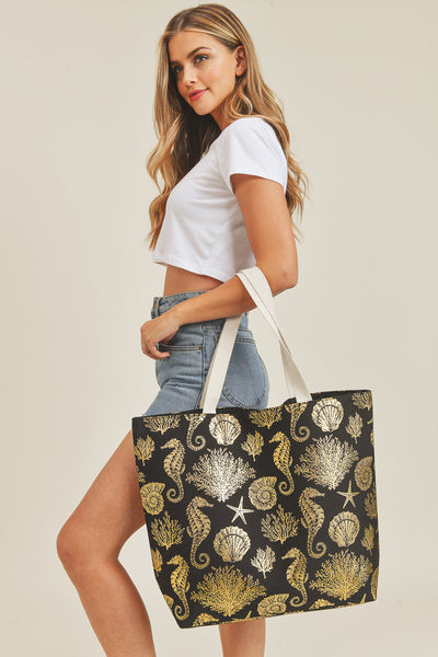 FOIL SEA LIFE TOTE BAG/1PC (NOW $6.75 ONLY!)