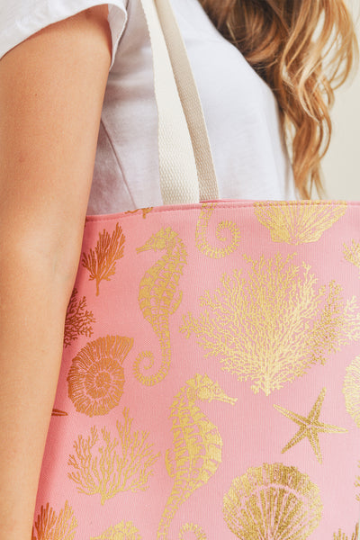 FOIL SEA LIFE TOTE BAG/1PC (NOW $6.75 ONLY!)