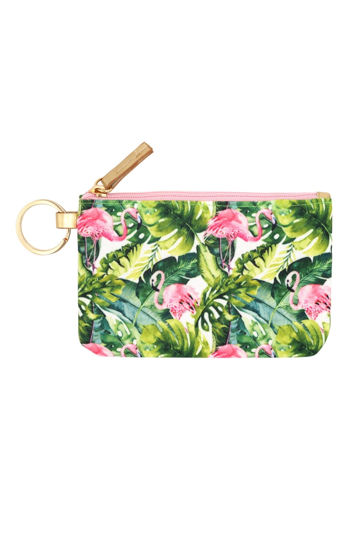 TROPICAL FLAMINGO ID WALLET & DETACHABLE LANYARD