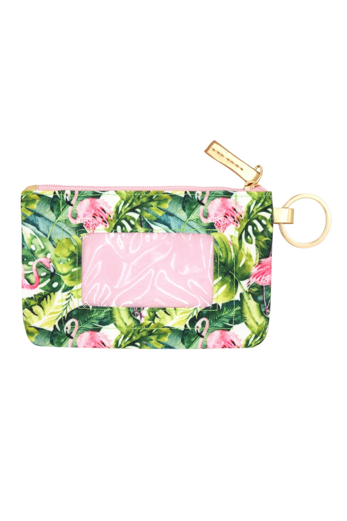 TROPICAL FLAMINGO ID WALLET & DETACHABLE LANYARD