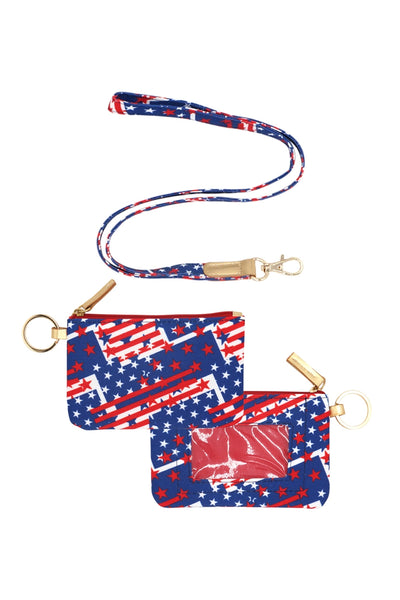 AMERICAN FLAG ID WALLET & DETACHABLE LANYARD